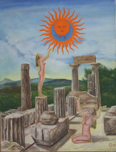Painting titled "Hymn To The Sun" by Victor Stepanov, Original Artwork, Oil