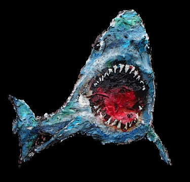 Printmaking titled "Shark" by Victor Stepanow, Original Artwork, Acrylic