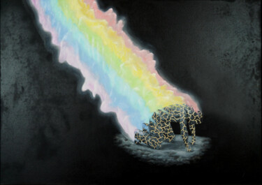Malerei mit dem Titel "Peace/Piece - Maker" von Victor Tampei, Original-Kunstwerk, Öl