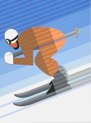 Digitale Kunst getiteld "Downhill Racer" door Victor Vasarely, Origineel Kunstwerk