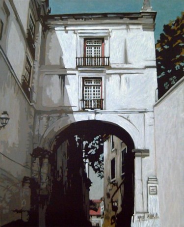Pintura titulada "Porta da Vila" por Victor Alonso, Obra de arte original