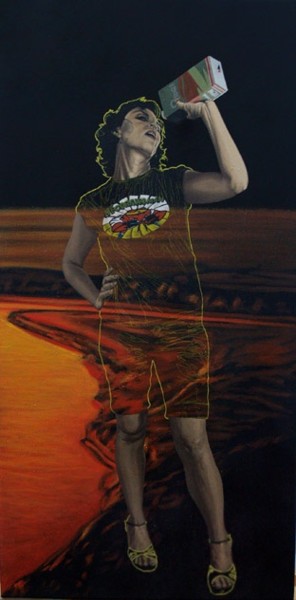 Schilderij getiteld "Jennifer Ribeiro ak…" door Victor Alonso, Origineel Kunstwerk