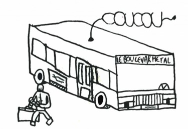 Drawing titled "robotbus" by Les Robots De Victor Antony-Thouret, Original Artwork