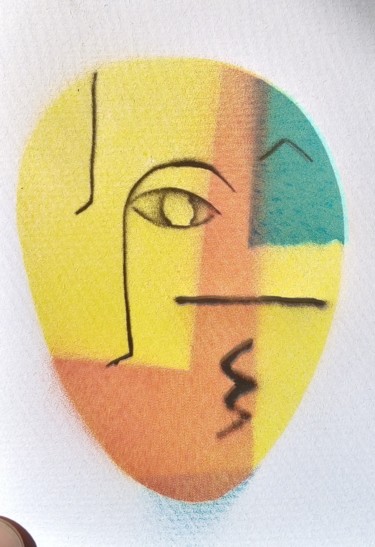 Desenho intitulada "rostro" por Victorbelma Biokine, Obras de arte originais, Tinta spray