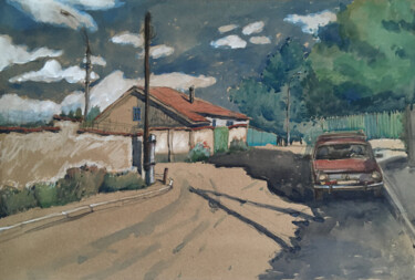 Painting titled ""Lada"" by Victor Ciobanu, Original Artwork, Watercolor Mounted on Other rigid panel