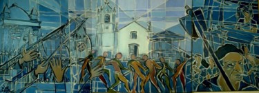 Painting titled "Democracia em Festa" by Victor Manuel Martins Costa, Original Artwork