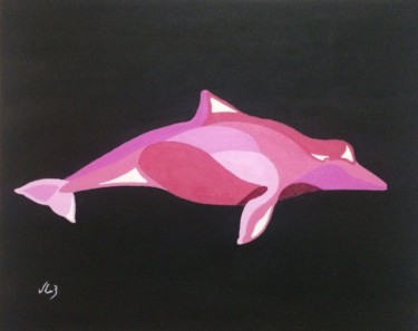 Pintura intitulada "Boto-cor-de-rosa" por Victor Cruz, Obras de arte originais, Acrílico