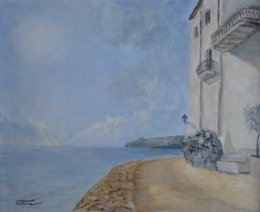Pittura intitolato "El balconet de Cada…" da Victoria Aranyo, Opera d'arte originale, Olio Montato su Altro pannello rigido