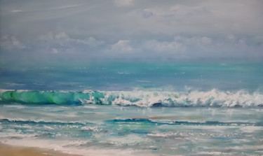 Pintura titulada "Mar Mediterráneo, p…" por Victoria Aranyo, Obra de arte original, Oleo Montado en Bastidor de camilla de m…