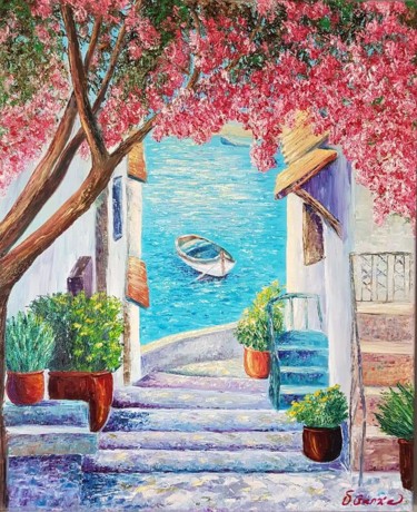 Pintura intitulada "Mediterranean motive" por Victoria Beko, Obras de arte originais, Óleo