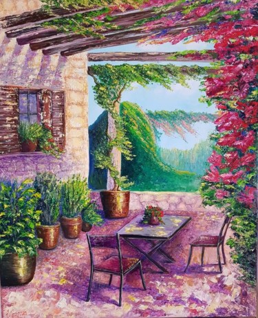 Painting titled "Summer in Provence." by Victoria Beko, Original Artwork, Oil