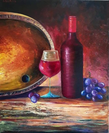 Pittura intitolato "Still life with red…" da Victoria Beko, Opera d'arte originale, Olio