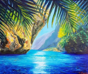 Painting titled "La baie de la mer." by Victoria Beko, Original Artwork, Oil