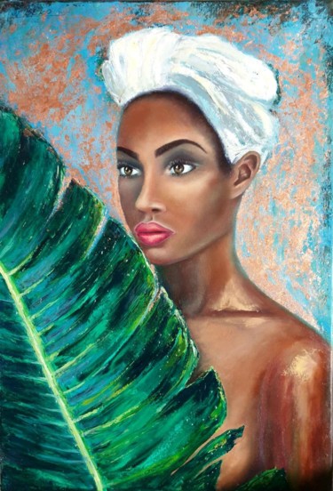 Painting titled "Belle fille" by Victoria Beko, Original Artwork, Oil