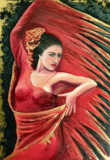 Pittura intitolato "Flamenco" da Victoria Beko, Opera d'arte originale, Olio