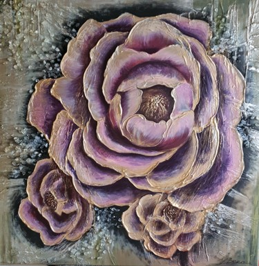 Painting titled "Pivoines" by Victoria Beko, Original Artwork, Acrylic