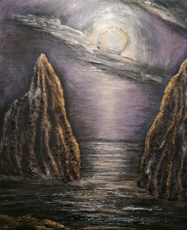 Peinture intitulée "Montagnes lunaire." par Victoria Beko, Œuvre d'art originale, Acrylique