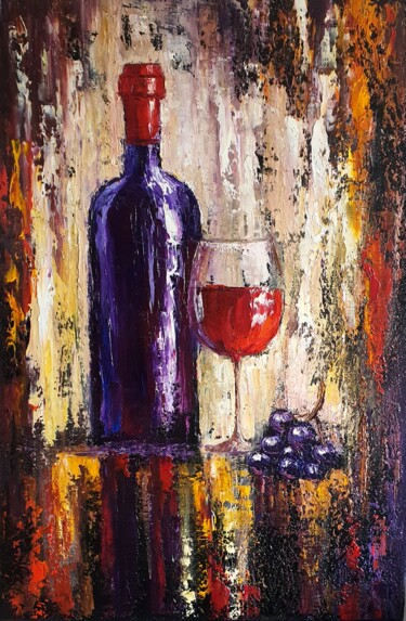 Malarstwo zatytułowany „Vine rouge.” autorstwa Victoria Beko, Oryginalna praca, Olej