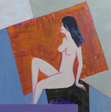 Painting titled "Nude" by Victoria Cozmolici, Original Artwork, Oil