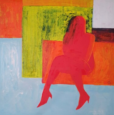 Картина под названием "In the shadow" - Victoria Cozmolici, Подлинное произведение искусства, Масло