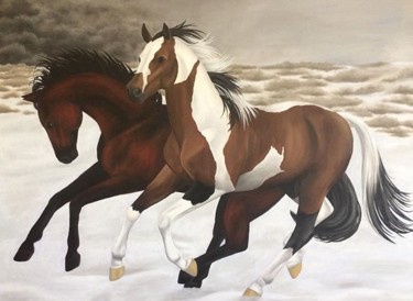 Painting titled "Hurry" by Victoria D, Original Artwork