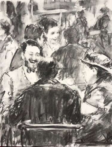 Drawing titled "The laugher." by Victoria General, Original Artwork, Charcoal