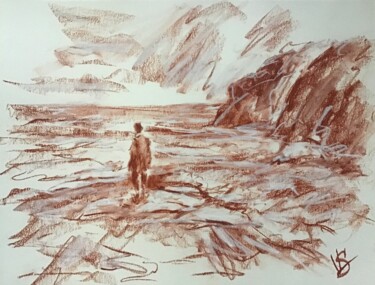 Drawing titled "The sea, the sea." by Victoria General, Original Artwork, Pastel
