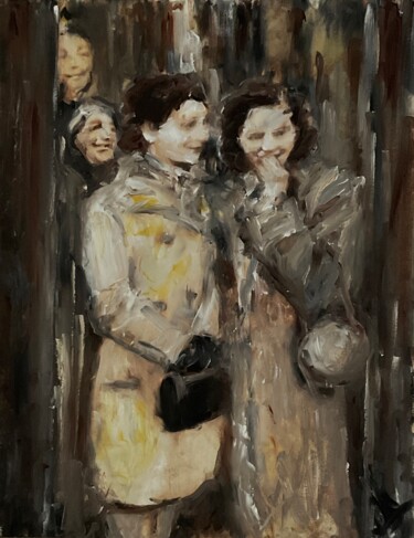Painting titled "Those soldiers." by Victoria General, Original Artwork, Oil