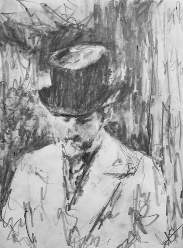 Drawing titled "The rent collector." by Victoria General, Original Artwork, Pencil