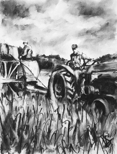 Dibujo titulada "Cultivation." por Victoria General, Obra de arte original, Carbón