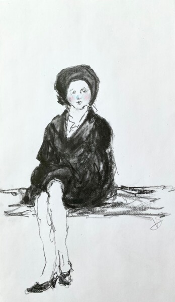 Drawing titled "Fleur." by Victoria General, Original Artwork, Charcoal