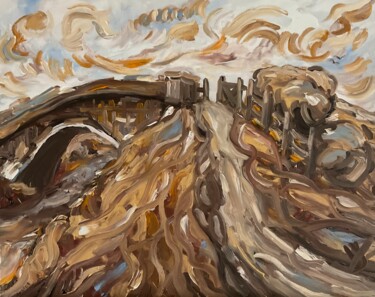 Pintura titulada "Over hill, over dal…" por Victoria General, Obra de arte original, Oleo