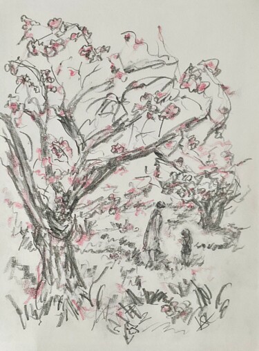Drawing titled "Blossoms." by Victoria General, Original Artwork, Pencil