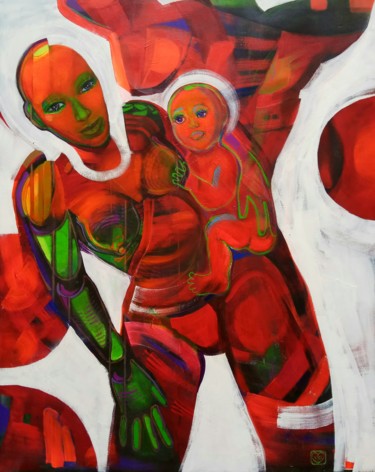 Peinture intitulée "Martian puzzle. Мар…" par Victoria Golovina, Œuvre d'art originale, Acrylique