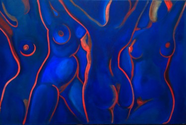 Картина под названием "Fiery dance. В ночь…" - Victoria Golovina, Подлинное произведение искусства, Акрил