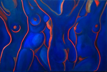 Painting titled "Fiery dance. В ночь…" by Victoria Golovina, Original Artwork, Acrylic