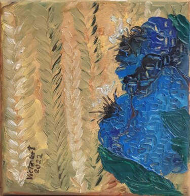Painting titled "'Albăstrele'" by Victoria Gradinar, Original Artwork, Oil