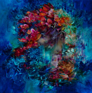 Painting titled "Amphitrite and The…" by Victoria Horkan, Original Artwork, Oil Mounted on artwork_cat.