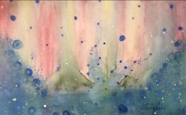 Painting titled "Songe d'une aurore…" by Victoria Lohay, Original Artwork, Watercolor