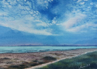 Painting titled "Vivacity of the sky" by Victoria Lyashenko, Original Artwork, Watercolor