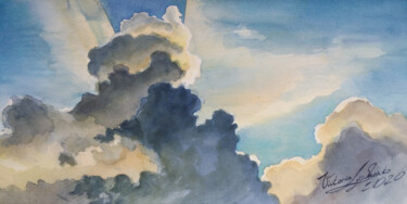 Malerei mit dem Titel "Sky №4" von Victoria Lyashenko, Original-Kunstwerk, Aquarell