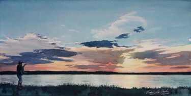 Painting titled "Sky №6" by Victoria Lyashenko, Original Artwork, Watercolor