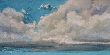 Pittura intitolato "Sky №8" da Victoria Lyashenko, Opera d'arte originale, Acquarello