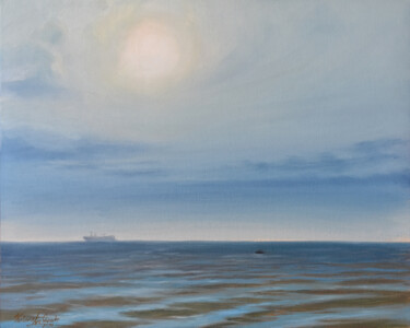 Картина под названием "Black sea №2" - Victoria Lyashenko, Подлинное произведение искусства, Масло Установлен на Деревянная…
