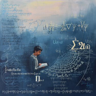 Schilderij getiteld "Our mathematical un…" door Victoria Lyashenko, Origineel Kunstwerk, Acryl