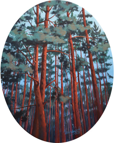 Malerei mit dem Titel "Pinery" von Victoria Lyashenko, Original-Kunstwerk, Acryl Auf Keilrahmen aus Holz montiert