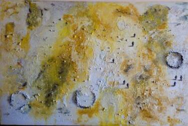 Painting titled "Exodo yellow" by Victoria Román, Original Artwork, Acrylic Mounted on artwork_cat.
