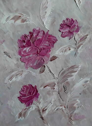 Painting titled "Chocolate Roses 2" by Victoria Shevchenko, Original Artwork, Oil