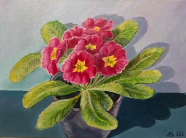 Painting titled "PRIMROSE" by Victoria Shevchenko, Original Artwork, Oil