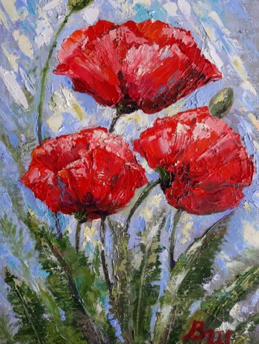 Painting titled "Morning flouwers" by Victoria Shevchenko, Original Artwork, Oil